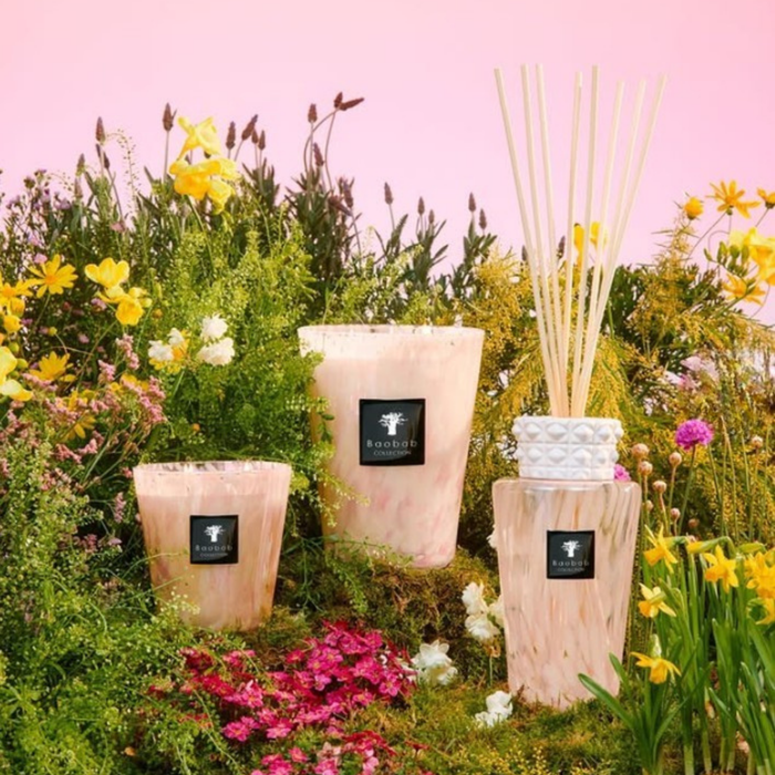 Baobab Collection Scented Candle White Pearls – Orchid Freesia Musk Floral Scent (Max 16)