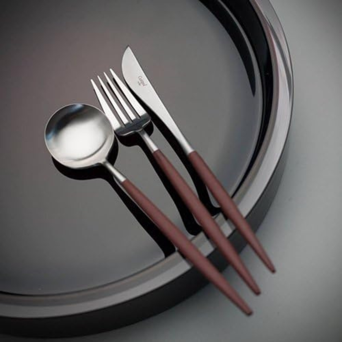 Cutipol GOA 3-Piece Dinner Flatware Set - Brown/Silver