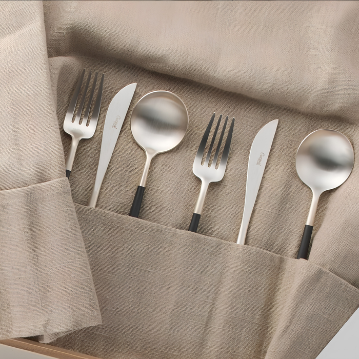 Cutipol GOA Dessert Spoon - Black/Silver (GO.08)