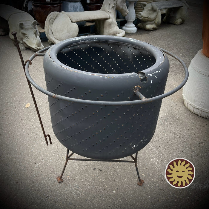 Rustic Wash Basin Fire Pit, Steel