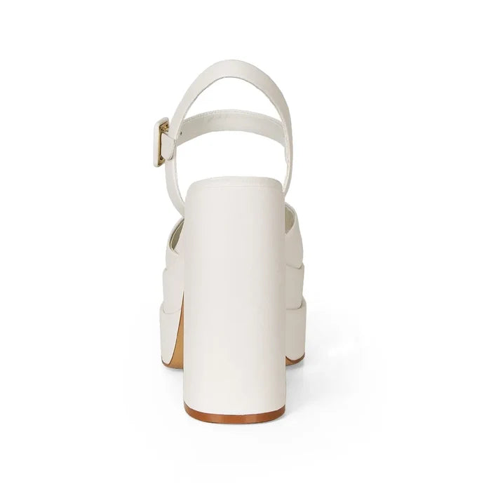 Hanna Platform Sandal Leather White, view 5