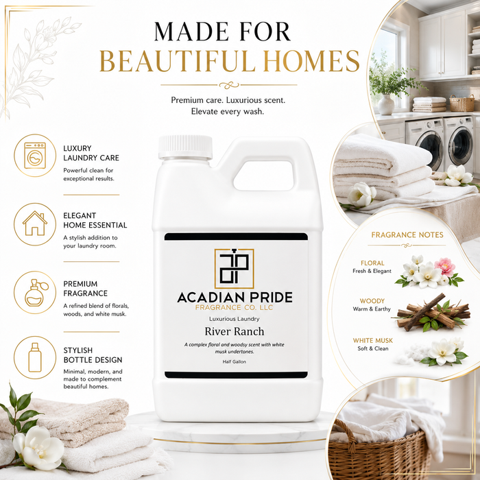 Luxurious Wash Laundry Detergent River Ranch | 1/2 Gallon, 64 oz