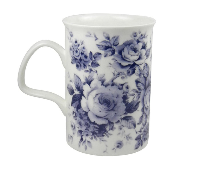 Roy Kirkham Blue Rose English Chintz Coffee or Tea Mug Fine Bone China