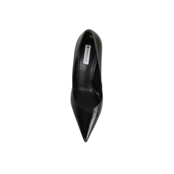 Samira Pump Black Leather, top view