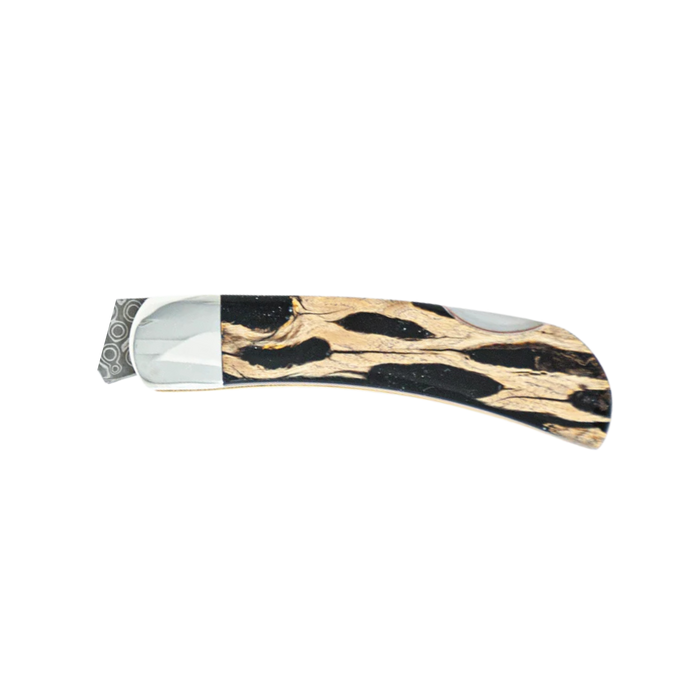 Santa Fe Stoneworks Natural Stabilized Cholla Cactus - Damascus 3 Lockback with 2 1/4 blade