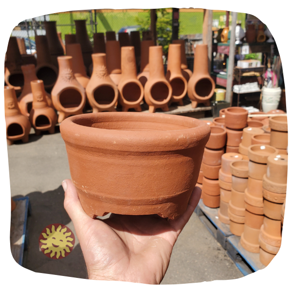 Terra Cotta Cactus Bowl, Three Leg