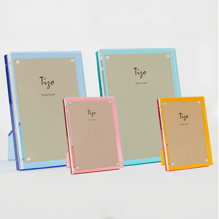 Tizo Design 4 x 6 Blue Back Lucite Acrylic Photo Frame