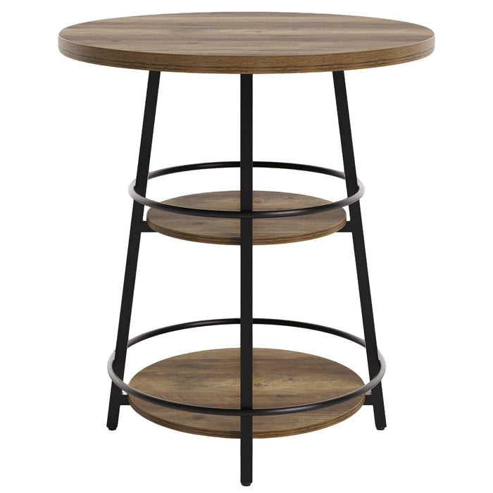 Tribesigns 35.4-Inch Round Bar Table, Counter Height Pub Table with Storage Shelves for Kitchen and Small Spaces