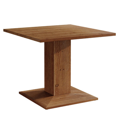 31.5" Square Solid Wood Dining Table for 4, Rustic Pedestal Base Walnut