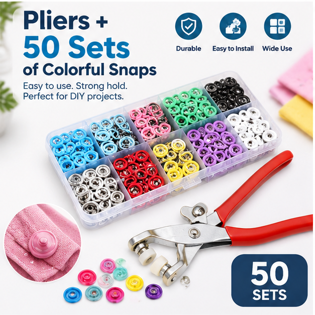 Multi-Purpose Snap Button Repair & Craft Kit
