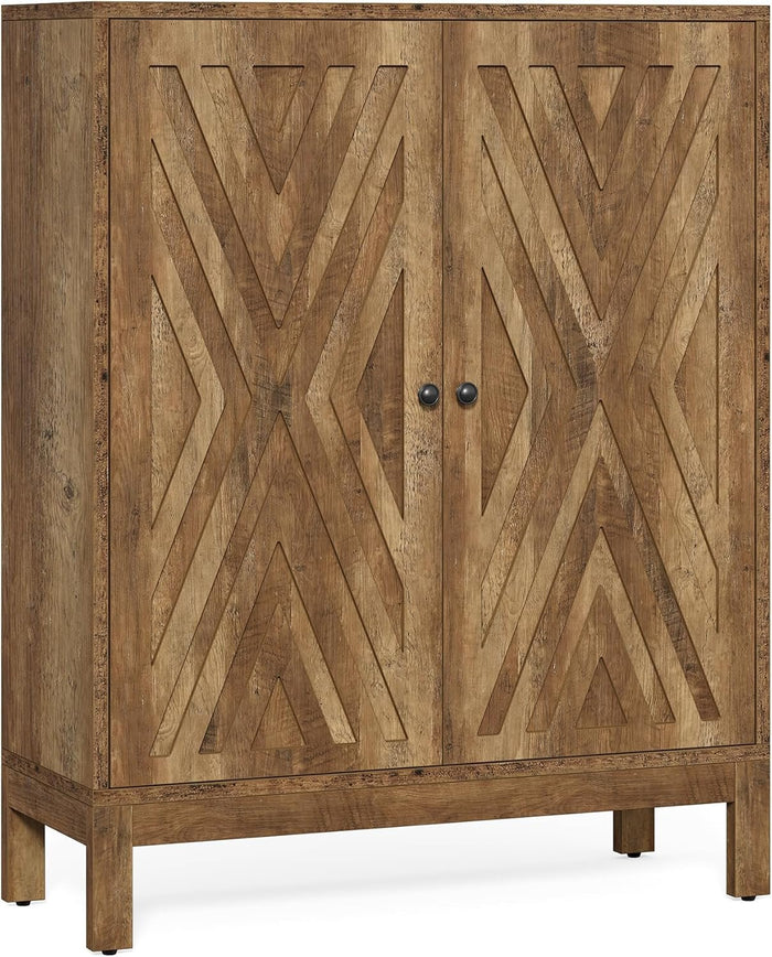 5-Tier Shoe Cabinet for Entryway, Brown Wooden Organizer with Adjustable Shelves