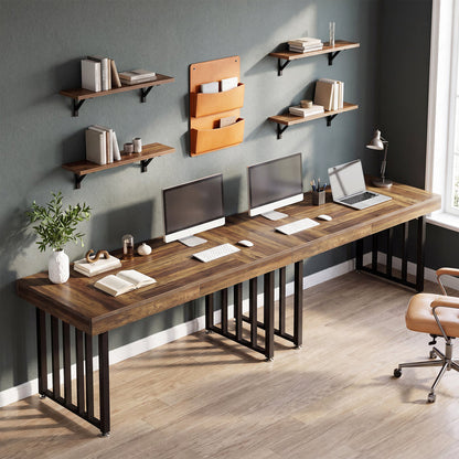 55 Inch Computer Desk with Reinforced Metal Frame, Modern Writing Table for Home Office