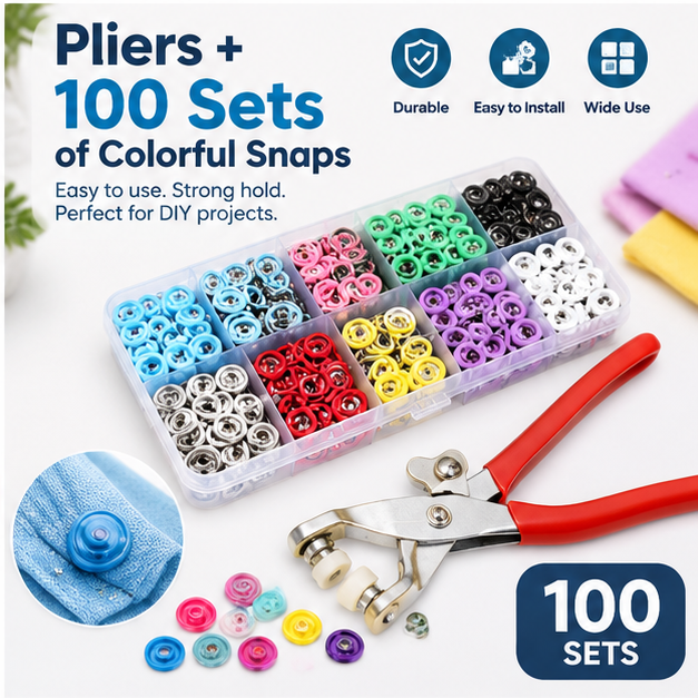 Multi-Purpose Snap Button Repair & Craft Kit