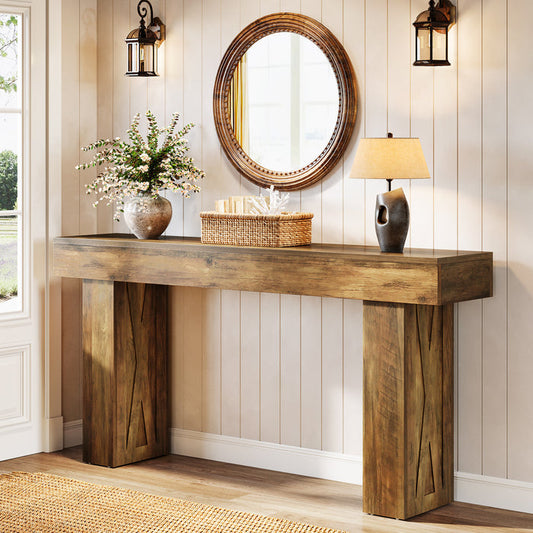 63 Inch Narrow Console Table, Modern Sofa Table for Entryway Living Room