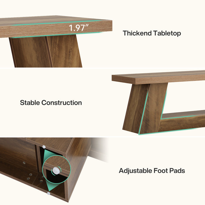 63" TV Stand for 55–75 Inch TVs with Storage Shelf, Rustic Media Console for Living Room Bedroom