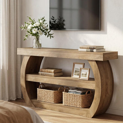 63" TV Stand with Storage for 75 Inch TV, Farmhouse Media Console Table for Living Room