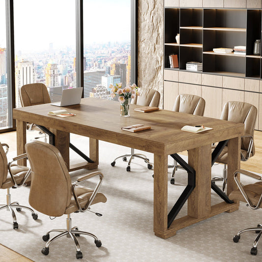 70.8" Conference Table, Rectangle Meeting Table with Large Tabletop Tribesigns