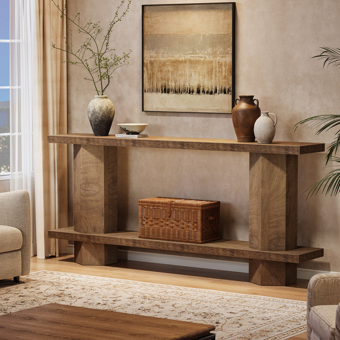 70.87-Inch Wooden Console Table for Entryway, Long Sofa Table Behind Couch