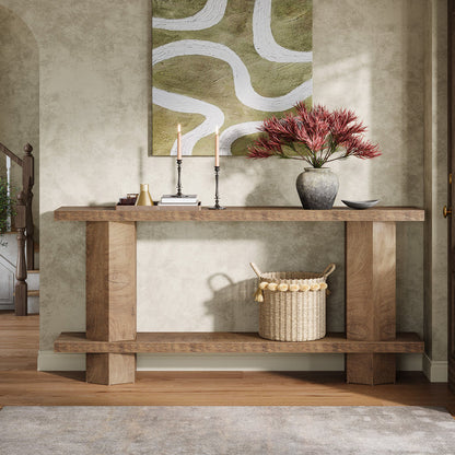 70.87-Inch Wooden Console Table for Entryway, Long Sofa Table Behind Couch