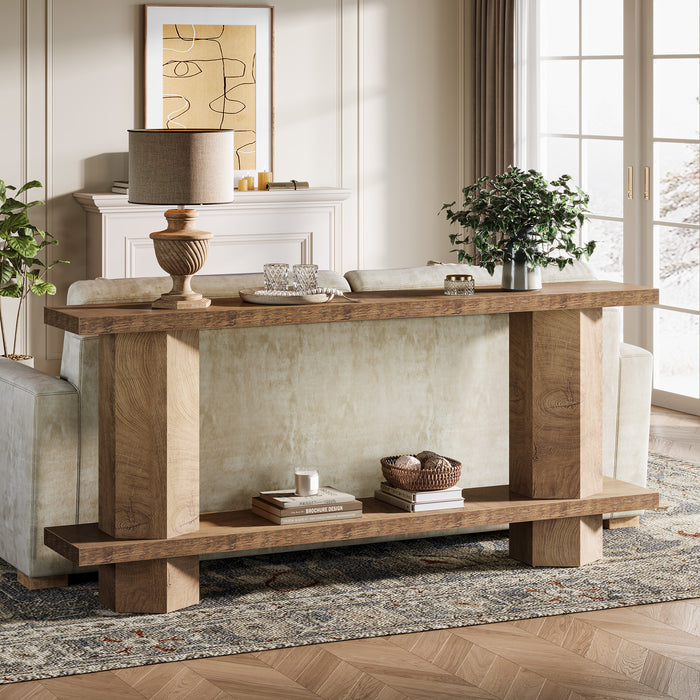 70.87-Inch Wooden Console Table for Entryway, Long Sofa Table Behind Couch