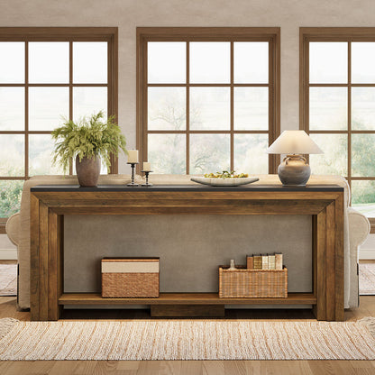 70.9-Inch Farmhouse Narrow Console Table with Storage, Wooden Sofa Table for Entryway