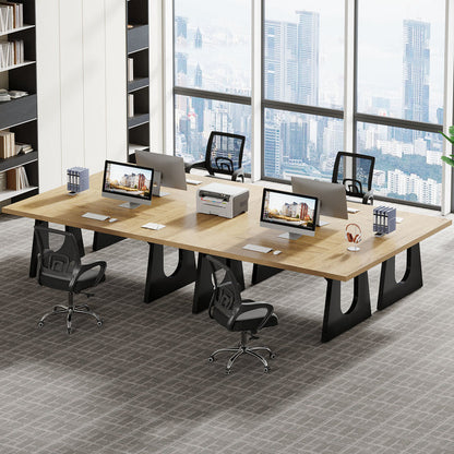 70.9-Inch Large Executive Desk with Double Pedestal Base, Modern Computer Writing Table