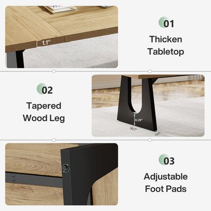 70.9-Inch Large Executive Desk with Double Pedestal Base, Modern Computer Writing Table