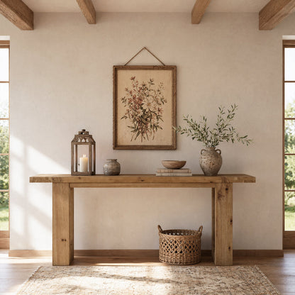 78.74-Inch Solid Wood Console Table with Hollow U-Shaped Base, Extra Long Entryway Table for Hallway