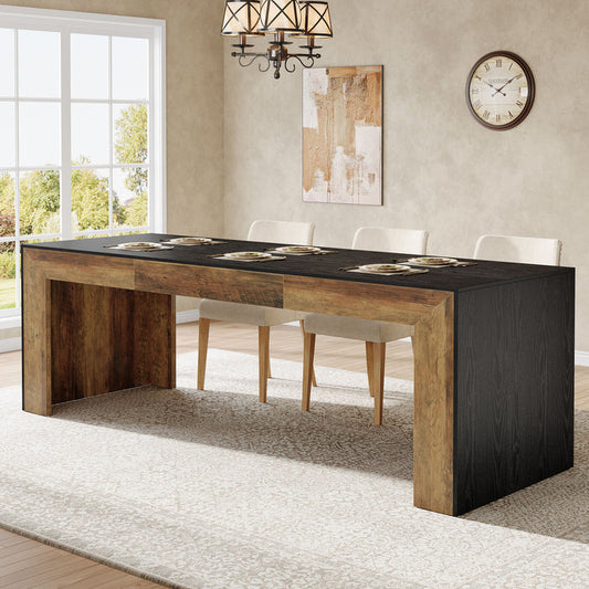 78.8-Inch Extra Long Dining Table for 6 to 8 People, Rectangular Farmhouse Kitchen Table for Dining Room