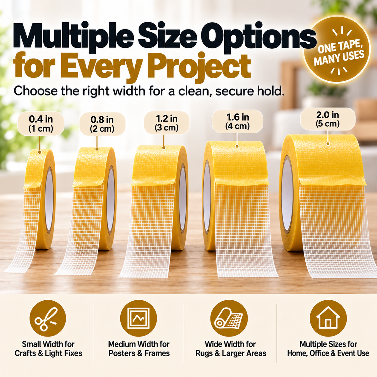 UltraGrip Double-Sided Mounting Tape – Heavy Duty Mesh Adhesive Tape for Home, Office & DIY Projects