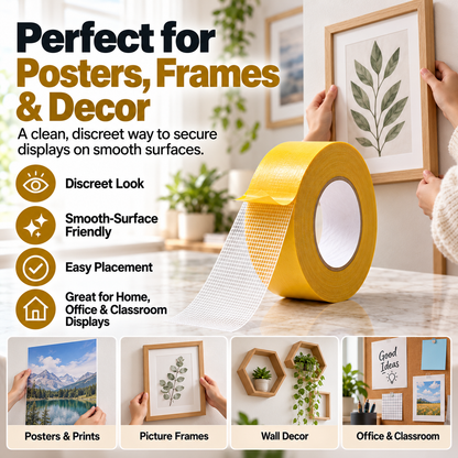 UltraGrip Double-Sided Mounting Tape – Heavy Duty Mesh Adhesive Tape for Home, Office & DIY Projects