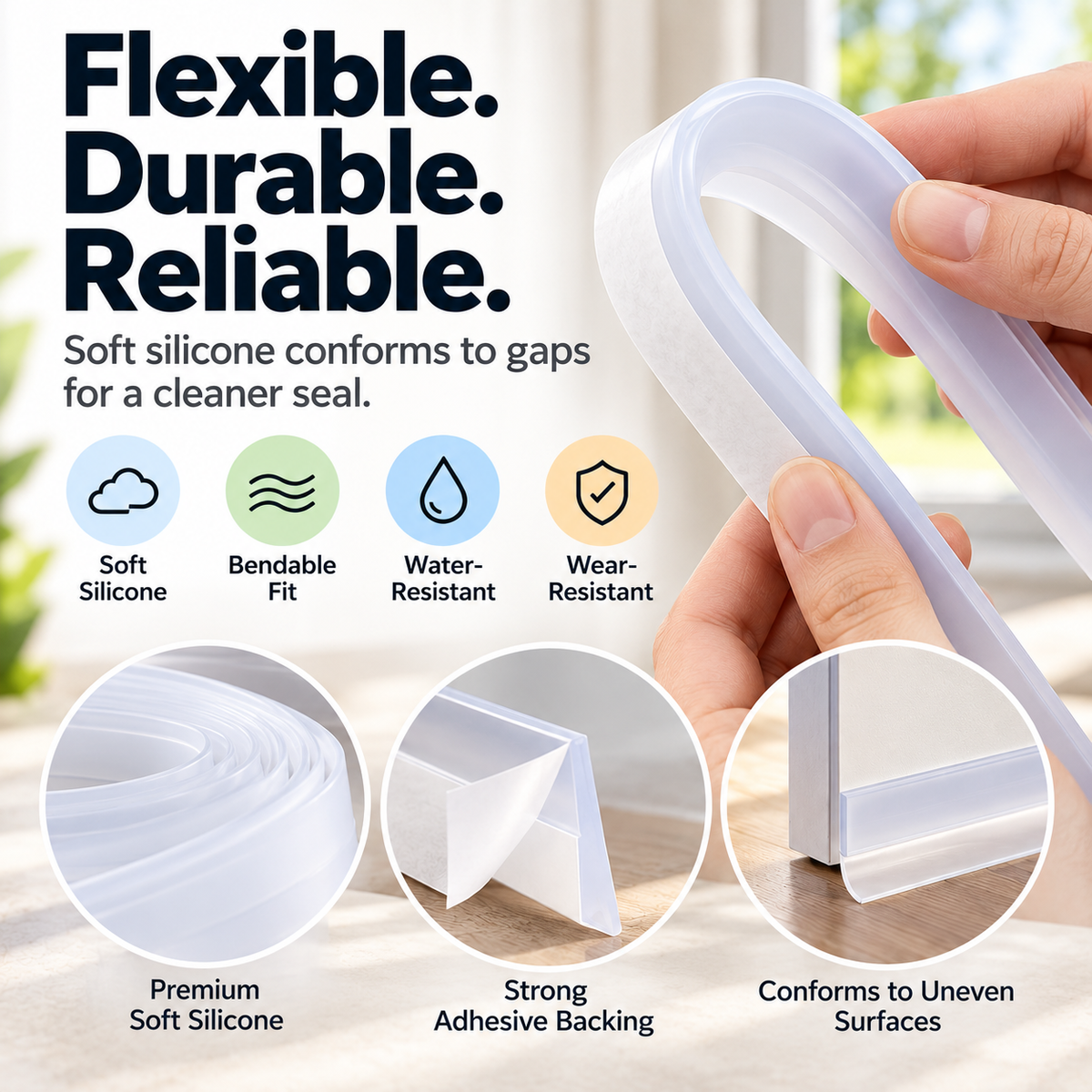 Self-Adhesive Silicone Weather Stripping