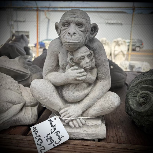 Concrete Monkey with Baby Statue