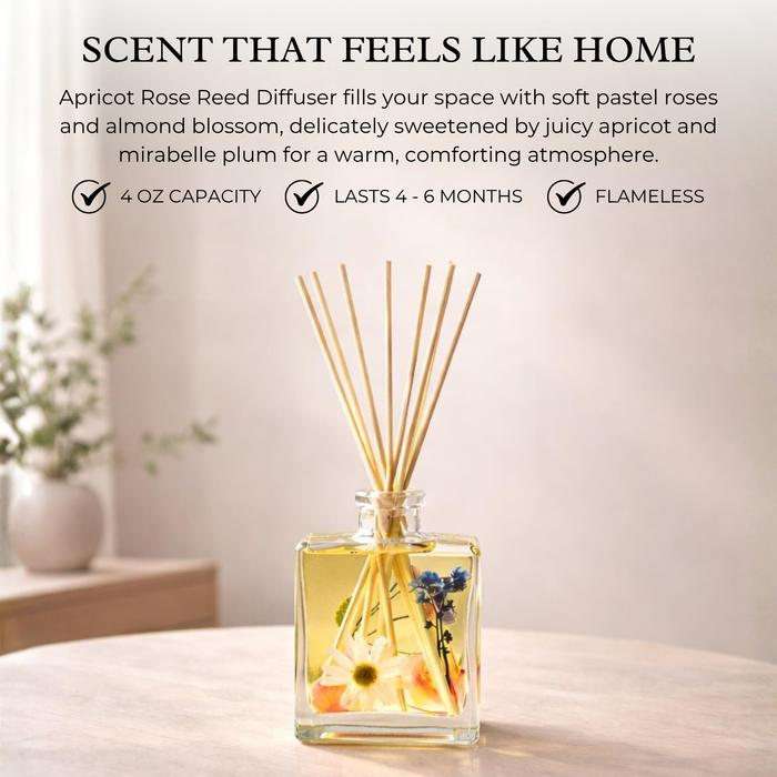 Apricot Rose Botanical Diffuser, Single Piece, 4 oz Lasts 4-6 Months