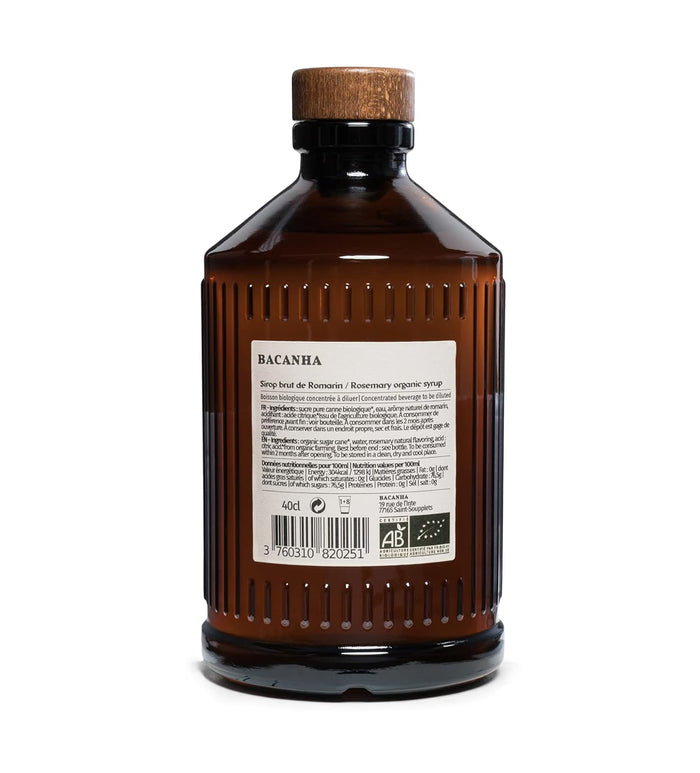 BACANHA - Organic and Raw Syrup - Rosemary Syrup - 400 ml