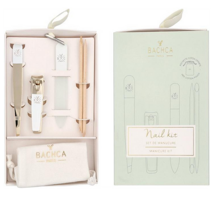 Bachca Manicure Set – 4 Essential Nail Care Tools with Pouch, Travel Nail Care Kit for Women