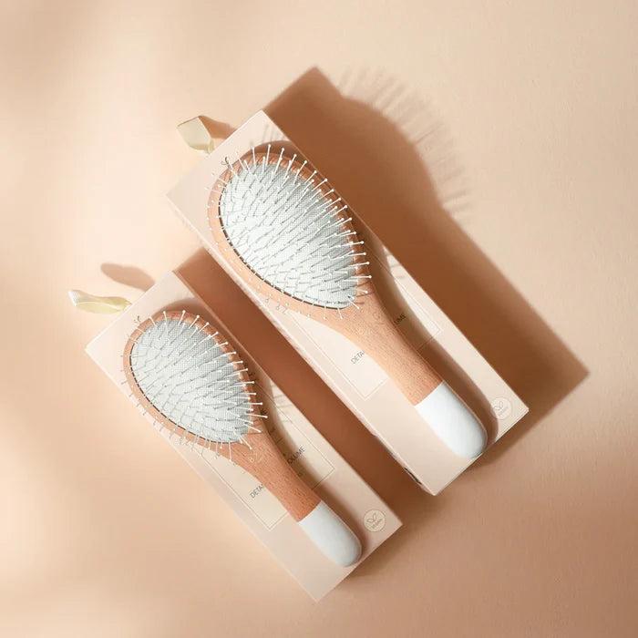 Bachca Natural Beech Wood Detangling & Volumizing Hair Brush with Flexible Nylon Pins – Large (22cm)