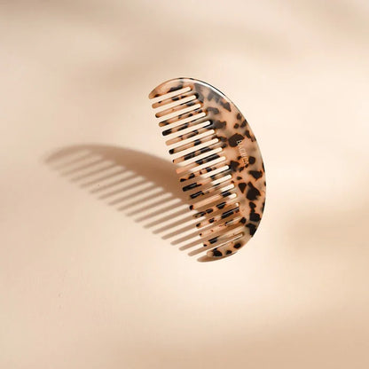 Bachca Tortoiseshell Wide-Tooth Comb – Anti-Static Detangling Comb, Cellulose Acetate, 12cm