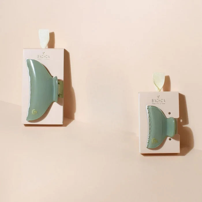Bachca Vert d’Eau Claw Clip (small) Set of 2 (2.2") – Hair Claw Clip Soft Green