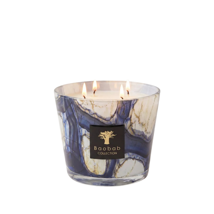 Baobab Collection Scented Candle Stones Lazuli – Cardamom, Sea Salt & Musk Aromatic Scent (Max 10)