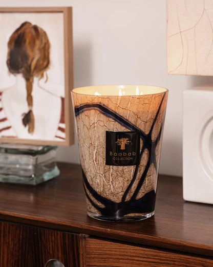Baobab Collection Scented Candle Stones Lazuli – Cardamom, Sea Salt & Musk Aromatic Scent (Max 10)