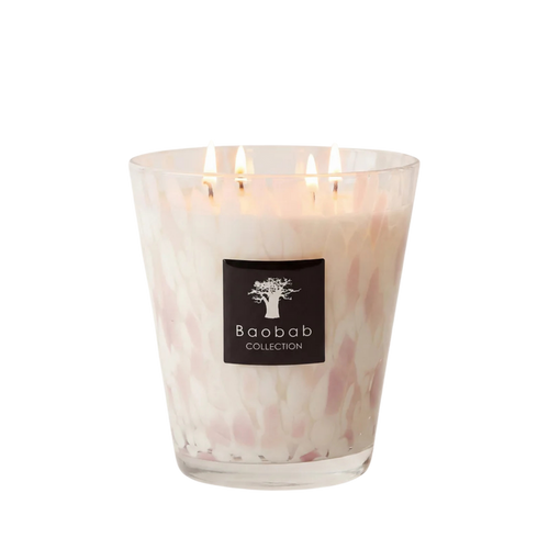 Baobab Collection Scented Candle White Pearls – Orchid Freesia Musk Floral Scent (Max 16)