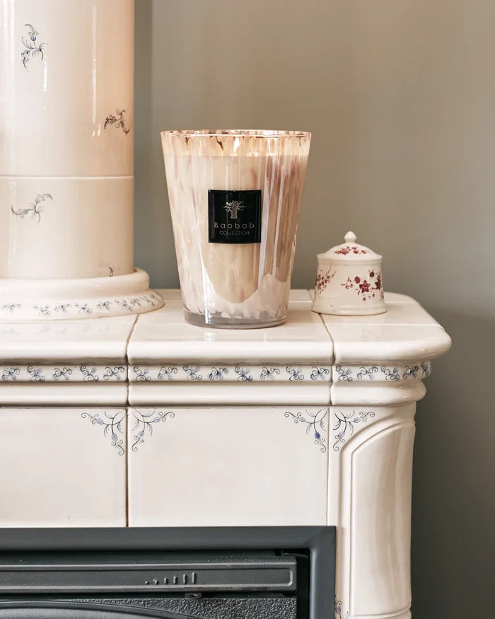 Baobab Collection Scented Candle White Pearls – Orchid Freesia Musk Floral Scent (Max 16)