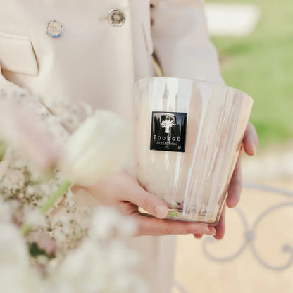Baobab Collection Scented Candle White Pearls – Orchid Freesia Musk Floral Scent (Max 10)