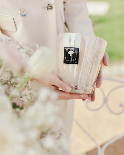 Baobab Collection Scented Candle White Pearls – Orchid Freesia Musk Floral Scent (Max 16)