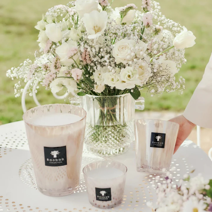 Baobab Collection Scented Candle White Pearls – Orchid Freesia Musk Floral Scent (Max 10)