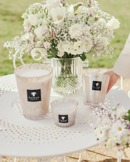 Baobab Collection Scented Candle White Pearls – Orchid Freesia Musk Floral Scent (Max 16)