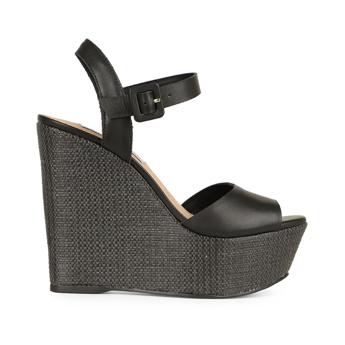 Beth Platform Leather Black