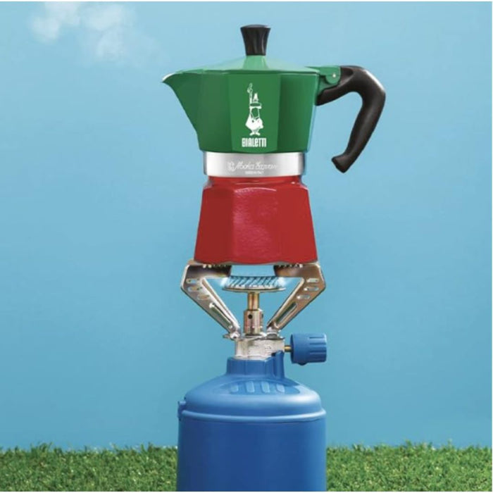 Bialetti Moka Express Tricolor 3 Cup Coffee Maker