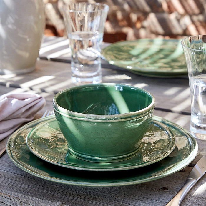 Casafina Stoneware Ceramic Dish Fontana Collection 5-Piece Dinnerware Set (Service for 1), Forest Green